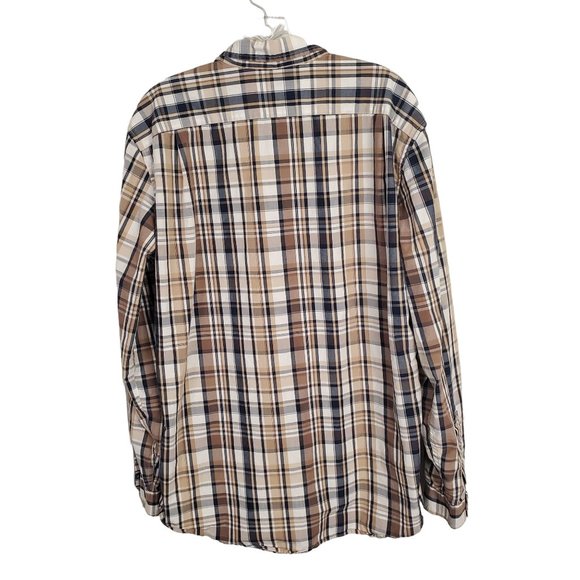 Eddie Bauer Mens Size L Tall TL Shirt 100% Cotton Button Front Casual Plaid - Picture 3 of 8